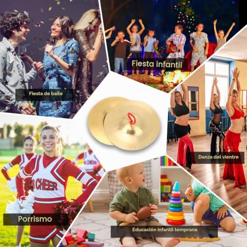 Miniatura 5 de Platillo Choque, 14,7 Cm, 5,79 Pulgadas Juguete De Platillo De Mano De Latón Instrumento De Percusión De Platillos De Dedo 2 Piezas De Platillos De Batería, Equipo Musical Para Niños Y Adultos