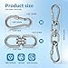 Aheucndg Heavy Duty 1200 lb Capacity Swivel Ring Double Ended Swivel Eye Hook, 304 Stainless Steel 1Pack Swivel Hooks + 2Pack Snap Hook, Easy Installation for Hanging Chair, Hammock, Boxing Bag, Gym
