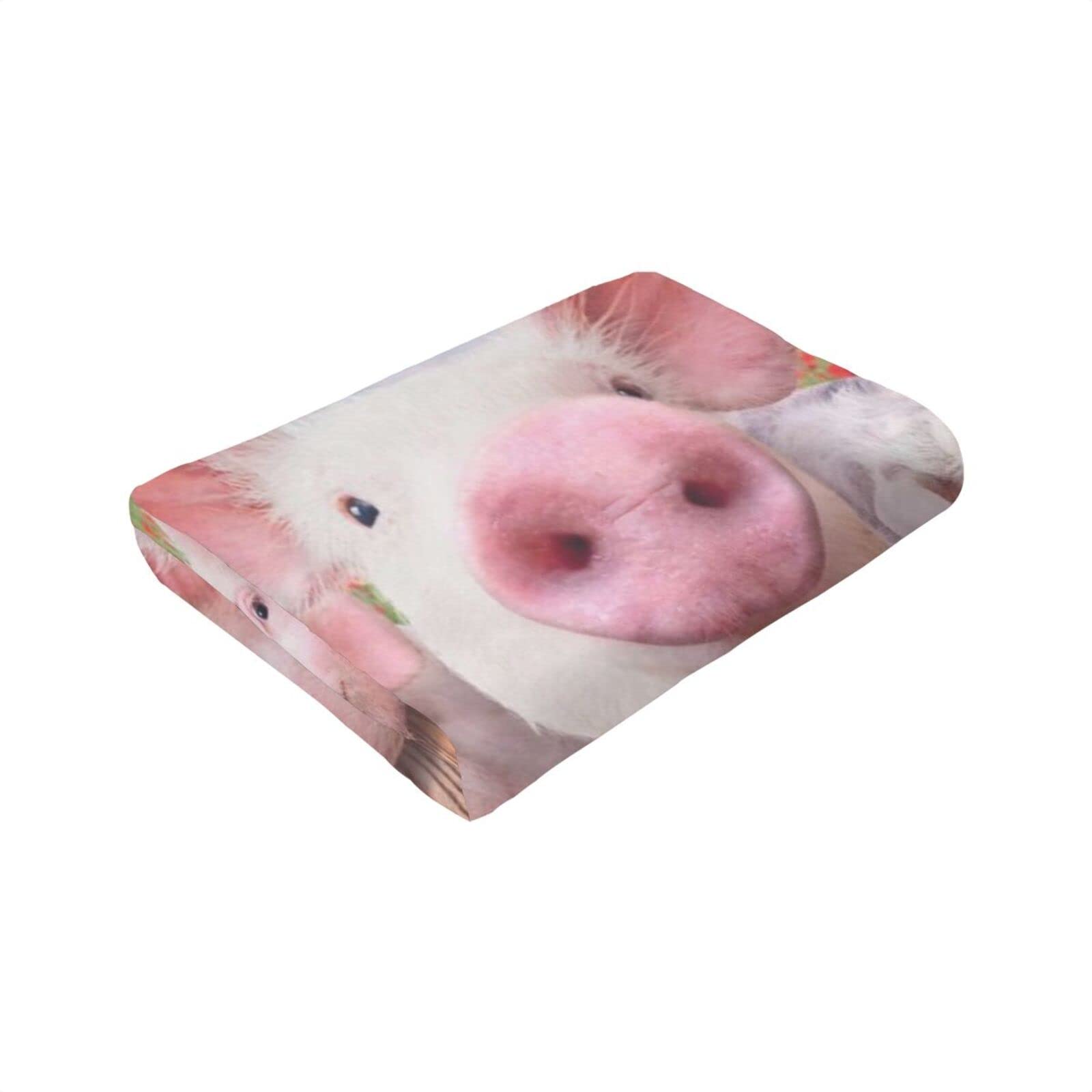 Coperta In Flanella A Forma Di Maiale - 127x101 Cm, Leggera E Calda, Per Divano E Letto, Idea Regalo Rustica