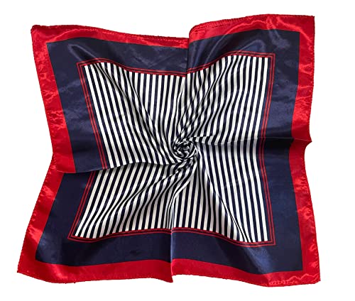 Silk Feeling Square Satin Head Scarf, Neck Scarves Kerchief for Women Ladies Girls, 19.7