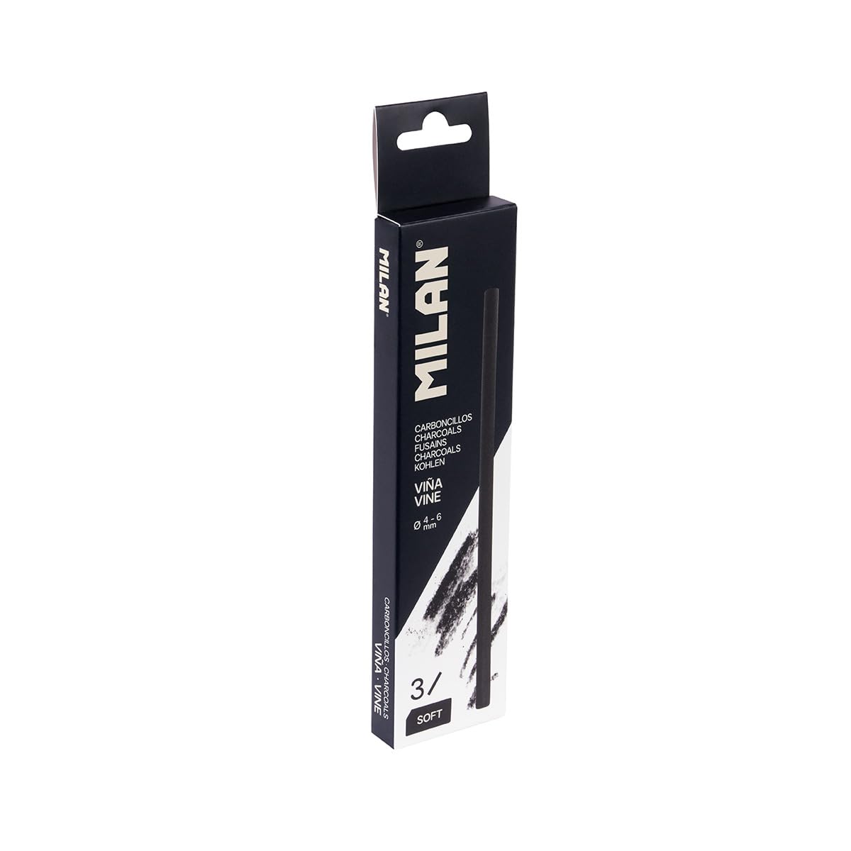 MILAN® Box 3 soft vine charcoal bars