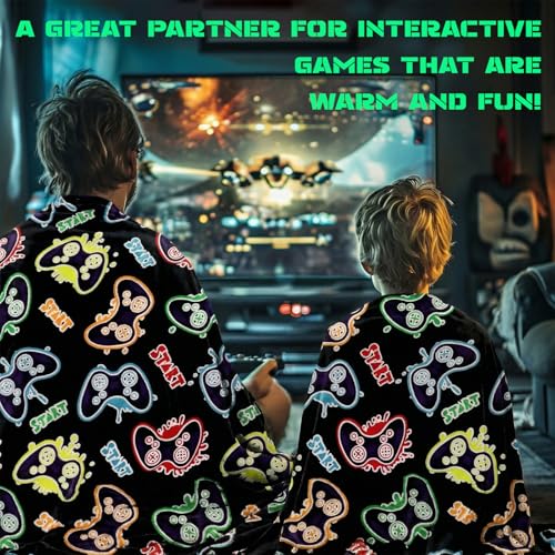 Image of Gamer Gifts for Boys Glow in The Dark Gaming Blanket for Kids, Birthday Gifts for Boys Age 8-12, Game Controller Throw Blanket, Soft Kids Blanket for Game Room Decor 40 inchx60 inch