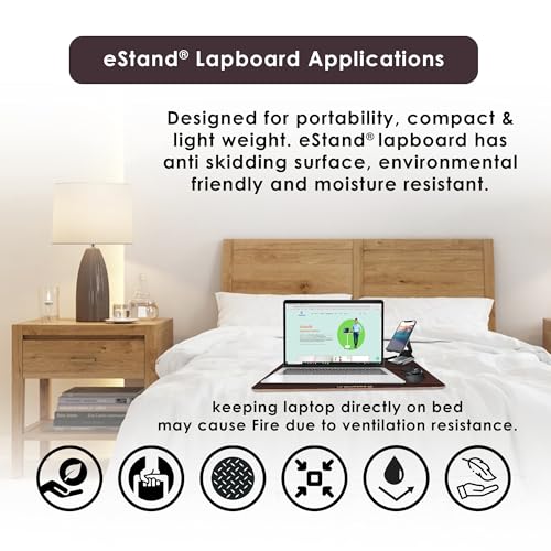 Image of Multi-Functional Wooden Lapboard | Dual-Sided Laptop Desk & Whiteboard | Portable, Lightweight & Durable | 24 x 16 Inches | Walnut