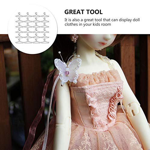Milisten 50Pcs Doll Clothes Hanger Miniature Metal Doll Hangers Doll Gown Dress Outfit Holders For Dress Closet Doll House Accessories, Black, 4X2. 2Cm #TOP6