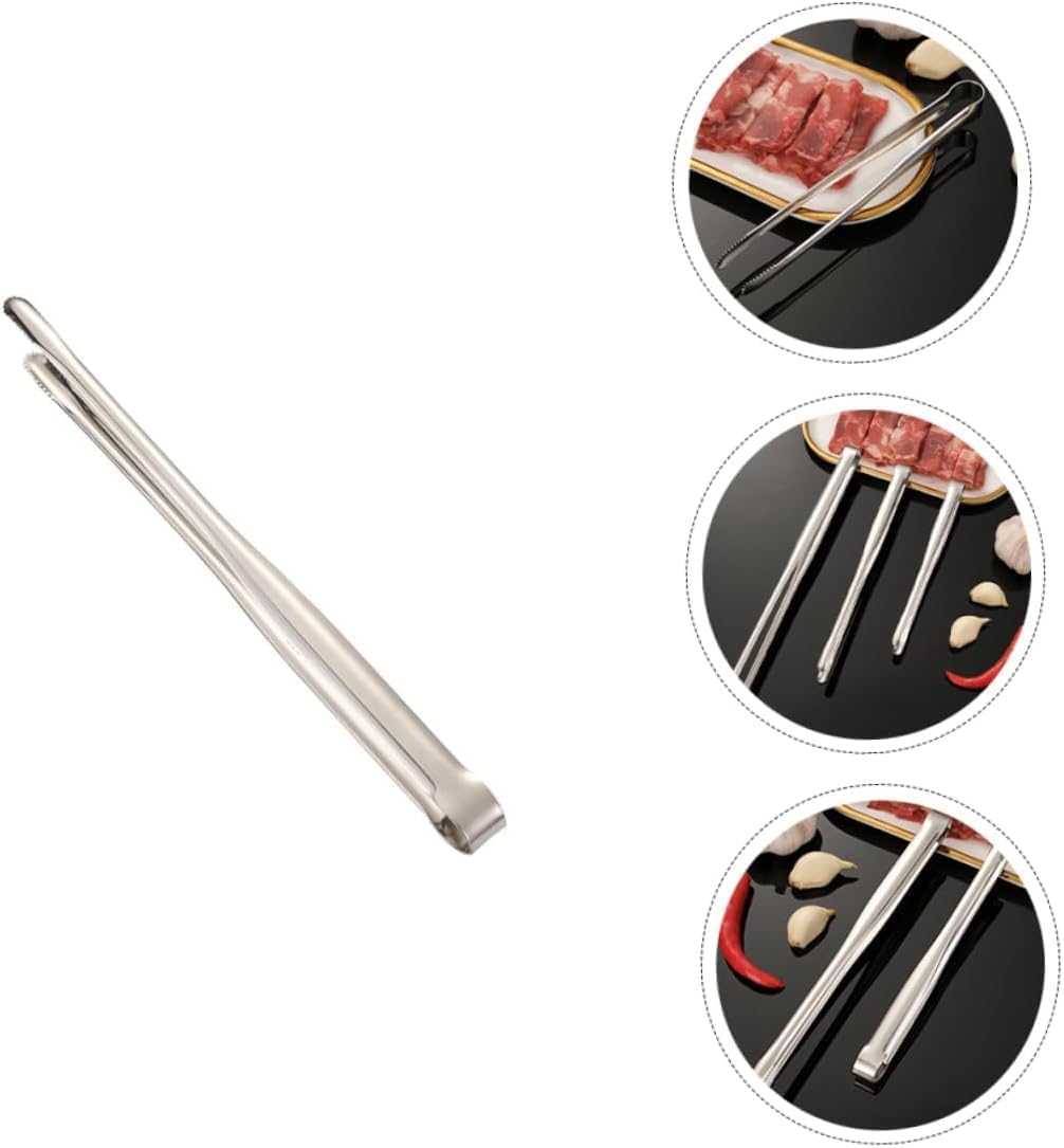 Cooking Tongs, 6 Pcs Folder Baking Tongs Multi-Function Tong for Food Serving Tong Sturdy Bread Clamp Bread Pastry Tongs BBQ Tong Portable Steak Tong Outdoor