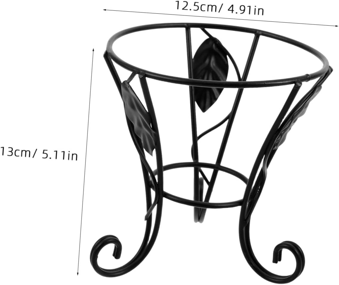Metal Birdbath Bowl Base and Gazing Globe Display Stand for Outdoor Garden – Iron Sphere Pedestal without Tray, Hollow out Birdbath Support for Patio Lawn Decor