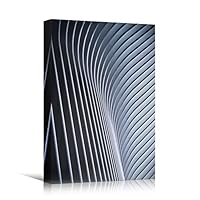 Canvas Wall Art White Building Pattern Abstract Architecture & Maps Building Chic Home Office Photography - 12x18 inches