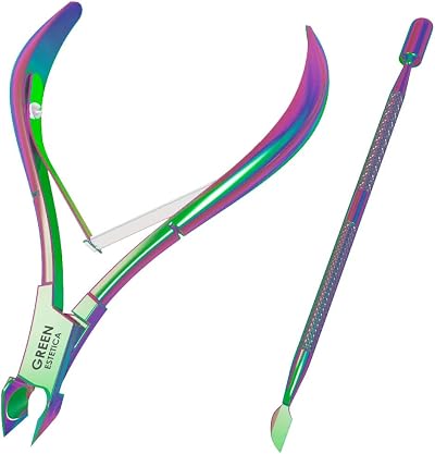 Professional Cuticle Trimmer with Cuticle Pusher, Stainless Steel Tool