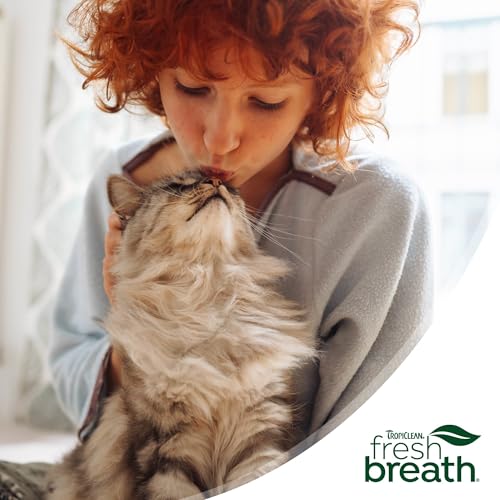 Image of TropiClean Fresh Breath Cat Dental Water Additive + Urinary Tract Support, with Cranberry Extract, Teeth Cleaning & Breath Freshener Solution, 16oz