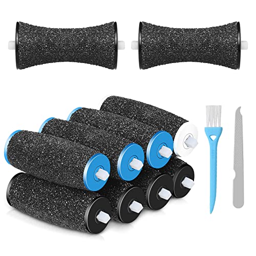 Jorest 10 Stück Ersatzrollen Kompatibel mit Scholl Velvet Smooth, 2 Formen und 3 Arten von Rauheit, Nachfüllungen für Elektrische Fußfeile, Rollen für Pediküre, Hornhautentferner
