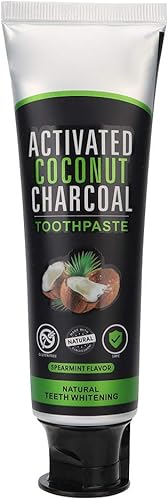 ZJchao Pasta de dientes de carbón de bambú, pasta de dientes de aceite de coco de carbón activado para blanquear los dientes