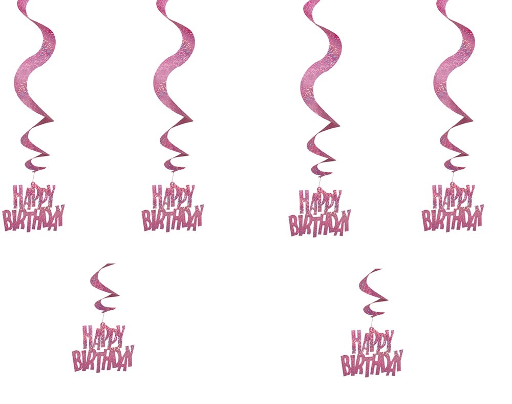 Unique Party 92068 - 9ft Foil Glitz Pink Happy 80th Birthday Banner — view 247