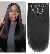 16 Inch Straight Human Hair Clip In Extensions 100% Unprocessed Brazilian Virgin Human Hair Clip ...