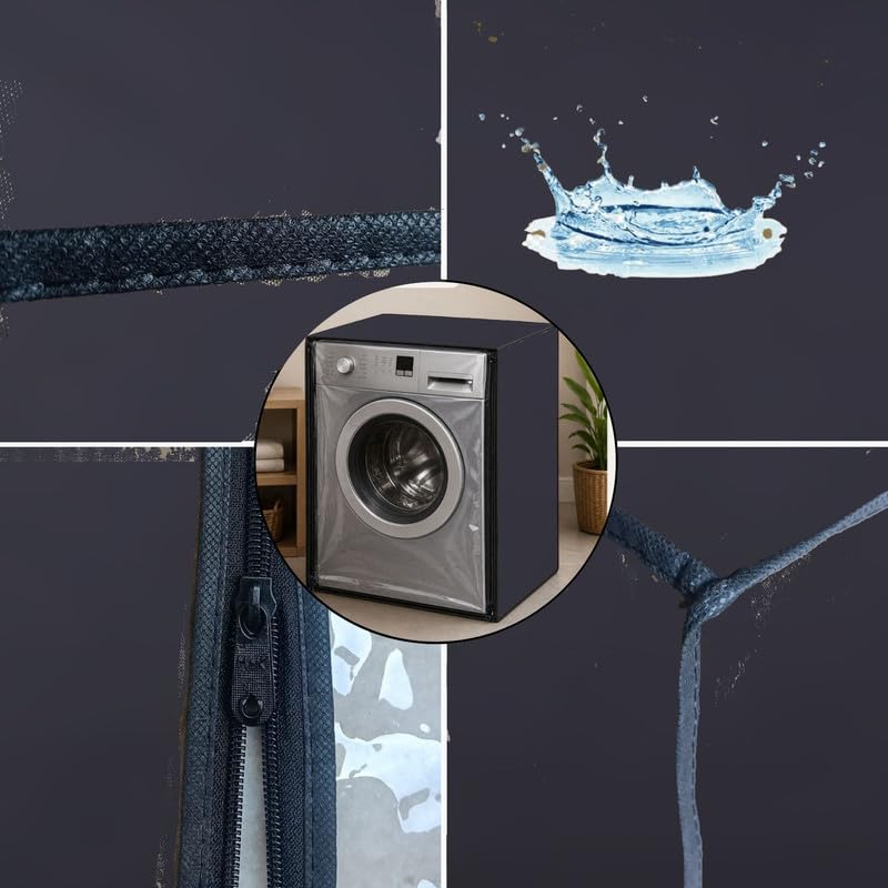 Image of Nitasha Front load Waterproof Washing machine cover Compatible for Bosch 9 Kg WAT28661IN | & Dustproof | Black Color