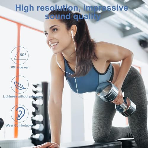 Image of USB C Headphones Wired Type-C Earbuds Compatible with iPhon 15 /15 Plus / 15 Pro / 15 Pro Max Wired Earphones Noise Isolation Deep Bass Stereo Sound Headset with Mic Headphones (White, M)