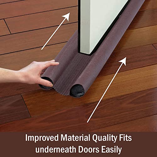 Image of Pivalo Door Bottom Sealing Strip Guard for Home 42 Inches Door Closers Adjustable Door Draft Air Stoppers Dust and Insects Repellent (Pack of 3, Brown, Max Door Width - 3 cm)