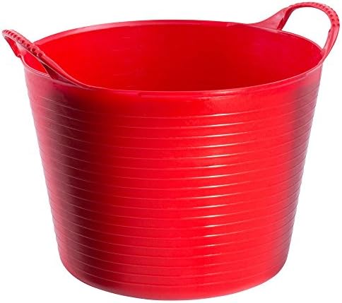 Easy Shopping Large Medium Small Flexi Tub Garden Home Flexible Colour Rubber Storage Container Bucket Polyethylene Flex Tub- MADE IN U.K. (Small 14 Liter, Red)