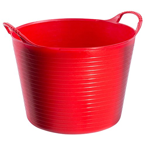 Easy Shopping Large Medium Small Flexi Tub Garden Home Flexible Colour Rubber Storage Container Bucket Polyethylene Flex Tub- MADE IN U.K. (Small 14 Liter, Red)