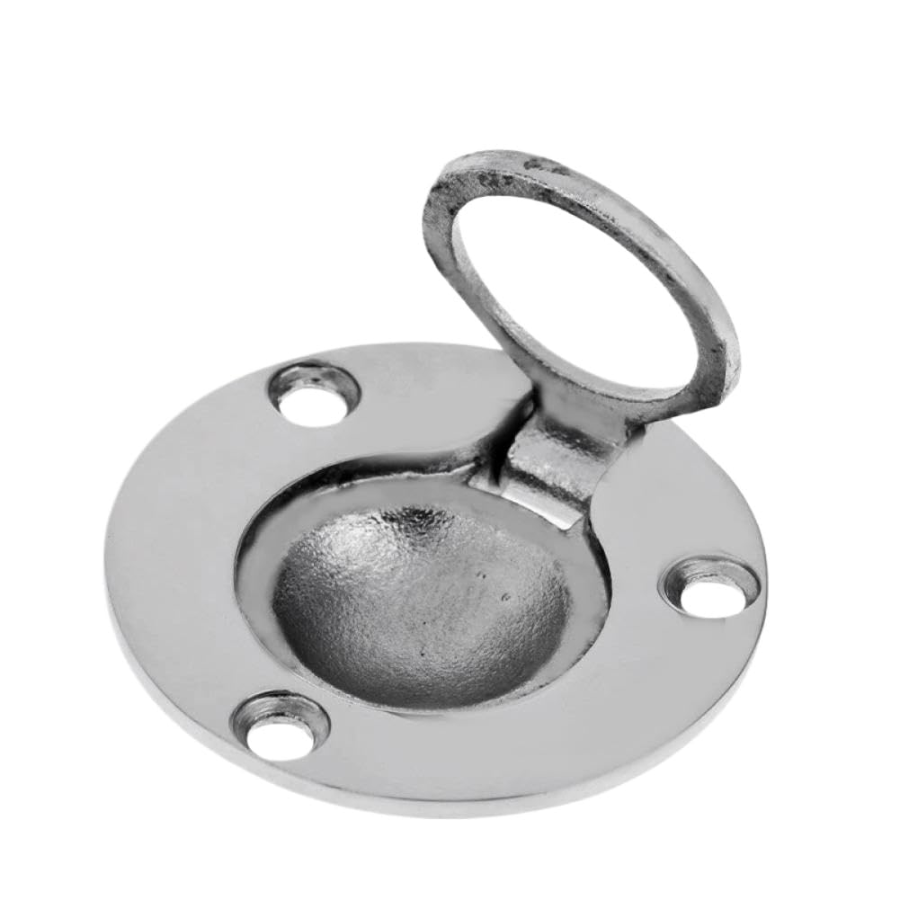 Ywbeqqywq Onecolor Round Flush Lift Ring Mirror Polish Locker Marine Part 316 Stainless Steel Hatch Pull Handle 50Mm Compatible With Boat Caravan