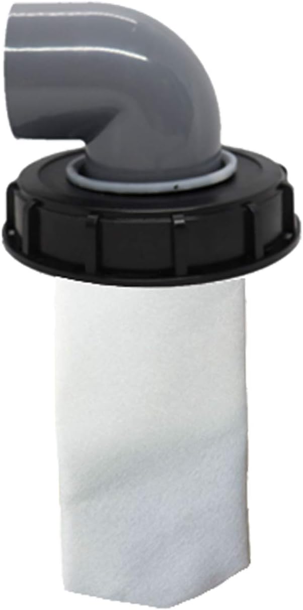 IBC Lid Filter Nylon Washable with Lid for Rain Water Tank IBC 1000 Litre DN 75 Needle Felt (160mm 90°)