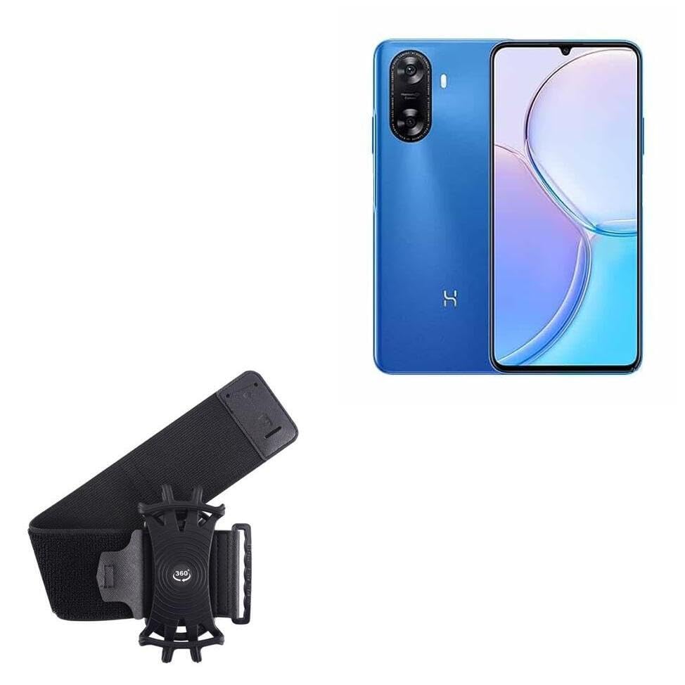 BoxWave Holster Compatible with Wiko Hi Enjoy 60s - ActiveStretch Sport Armband, Adjustable Armband for Workout and Running - Jet Black