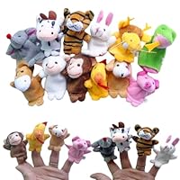 12Pcs Finger Puppets for Toddlers, Cute Cartoon Animal Mini Plush Figures, Storytelling Puppets for Kids, Birthday Party Favors, Classroom Rewards, Parent-Child Interactive Play