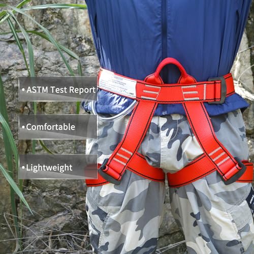 Image of NewDoar Climbing Harness, Mountaineering Rock Climbing Harness, Half Body Harness for Rappelling Fire Rescuing Tree Climbing
