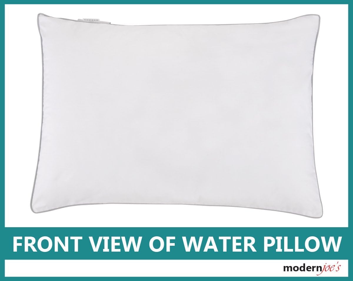 Luxurious Water Pillow - Queen Size with Double Piped Edge - Fully Adjustable Orthopedic Support Waterbase Pillow Hotel Collection by Modern Joes