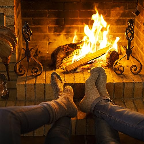 Iseasoo Warm Knee High Socks for Men & Women 4 Pairs - Cotton Thermal Long Socks for Hiking Skiing Winter Gifts2