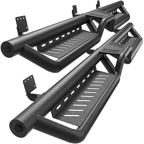 YITAMOTOR Running Boards & Side Steps Compatible with 2019-2025 Dodge Ram 1500 Crew Cab, Black Powder Coated Nerf Bar with Two-Stair for Roof Operation 19-25 Ram Crew Cab