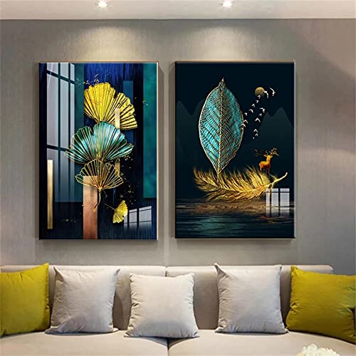 Toile art peinture mur art impression style chinois vert poster deco chambre