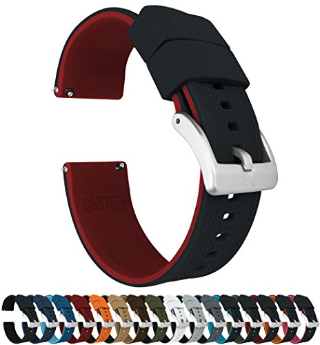 Image of BARTON Elite Silicone Watch Bands - Quick Release - Choose Strap Color & Buckle Color (Stainless Steel, Black PVD or Gunmetal Grey) - 18mm, 20mm, 22mm & 24mm Watch Straps