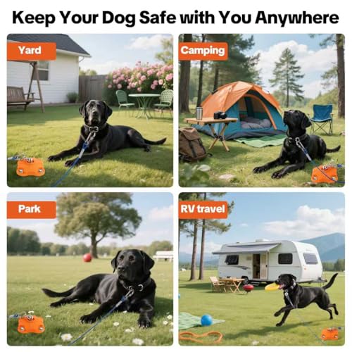 Heavy Duty Dog Tie Out Stake for Outside, Yard & Camping with 2x20ft Cables for Dogs, 200lb Capacity, Dual 360° Swivel, Ground Anchor for Large Dogs(Dog Stake+2X20ft Cable/200lbs) - Image 6