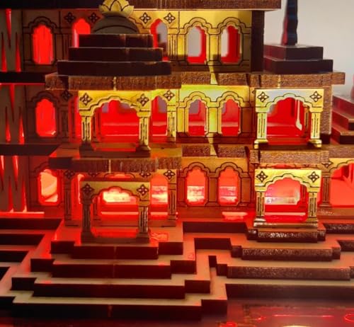 Image of mosey ram mandir ayodhya Model 3D with Light Big Size | 8 Inch | ram mandir ayodhya Model Big Size with Light | 1 Piece