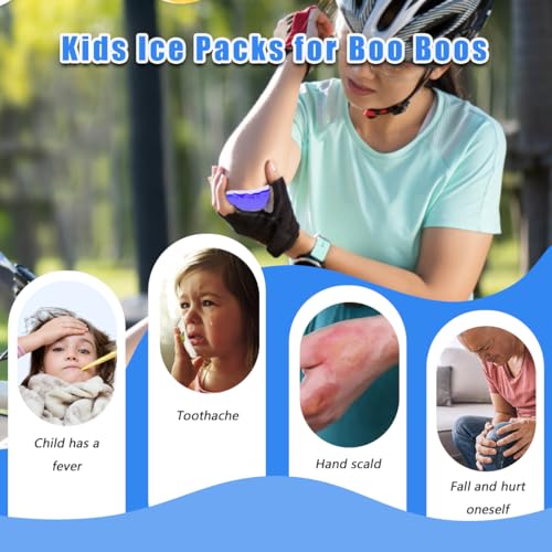 Image of Kids Ice Pack, Hot or Cold Pack Gel Cooling Pad, Reusable for Injuries Medical Health,Swelling and Pain Relief, Tired Eyes, Child Injury, Headache, Sinus Relief (Set of 4) (Pack of 3)