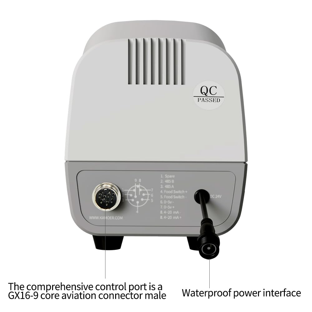 Kamoer DIP1500 V3 Pompa tubolare 24 V 1500 ml/min alto flusso intelligente velocità variabile 0,1 – 400 giri/min pompa dosatore liquido 3 rotori schermo LED RS485 7,9 mm x 11,1 mm (ID x OD)