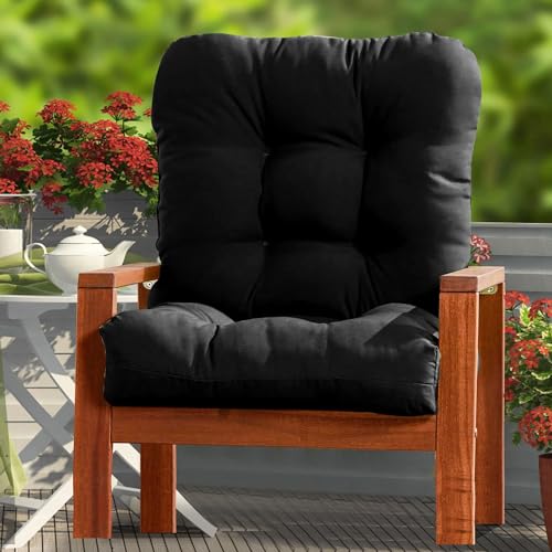 Outdoor Indoor Seat/Back Chair Tufted Cushion,All in One Waterproof Patio Cushions with Ties,All Weather Replacement Cushions for Outdoor Furniture(2#)