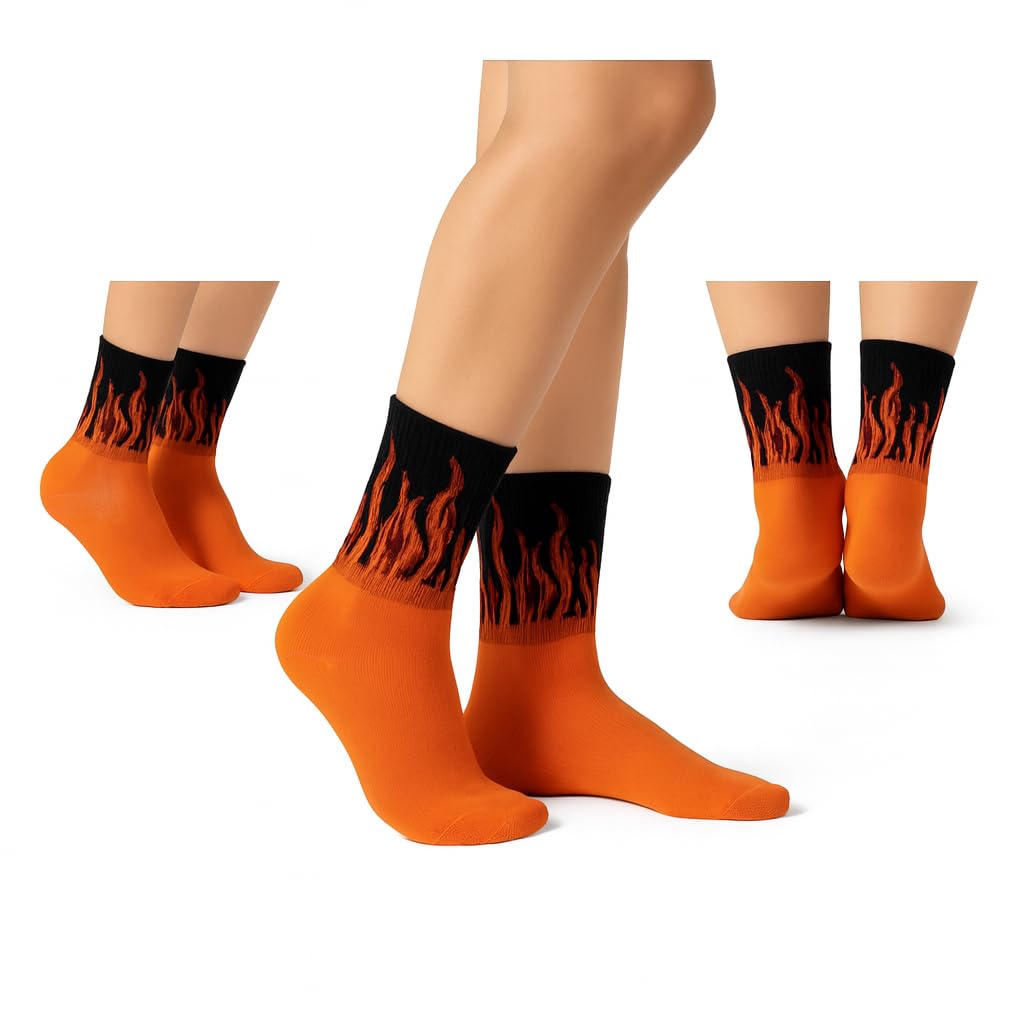 sockscarving feel the comfort Sockscarving Men Flame Crew Socks | Pure Cotton Sports & Streetwear Style Socks | Comfortable Sneaker Socks for Men-picture-11