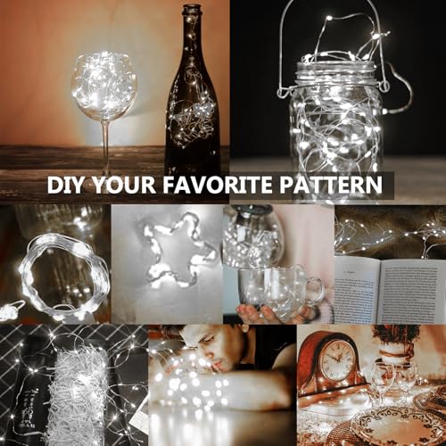 Image of Jsdoin Fairy Lights, 6 Pack 2m 20 Led Battery Operated String Lights Copper Wire Light for Indoor Outdoor Lighting, Bedroom, Wedding Decor, Party, Christmas, Tree Decoration (Cool White)