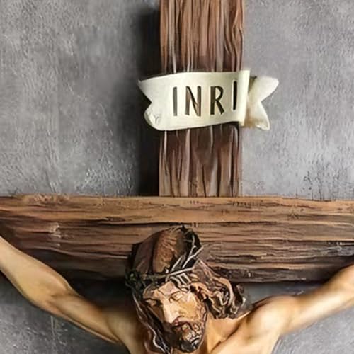 Dekoracje Domowe z Wizerunkiem Jezusa - 24,5 Cm Żywiczna Figurka Religijna | Posążek Jezusa | do Dekoracji Domu, Ściany, Stołu, Pokoju, Półki, Kościoła, Wystawy, Wnętrz oraz na