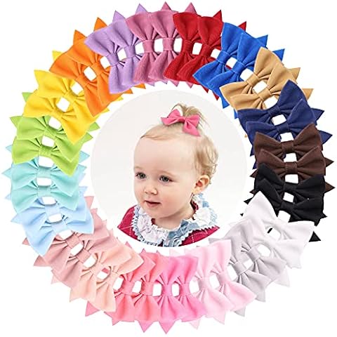 40pcs 3 Inches Baby Girls Hair Bows Alligator Clips Hair Barrettes Tiny Hair Pins Accessories for Toddlers Girls Kids in Pairs Cover