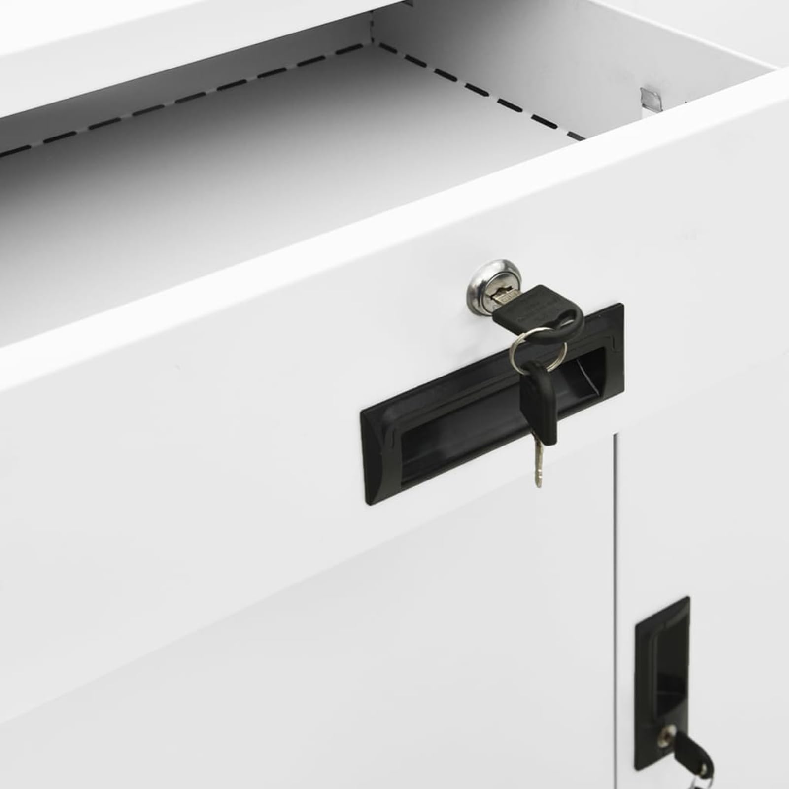 Homgoday Stahl Aktenschrank mit 2 Schubladen, Weiß, 90x40x102 cm, für Büroorganisation Model336409