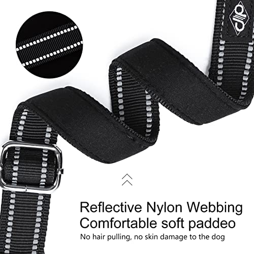 Jipimon Dog Collar Martingale With Alloy Buckle Reflective Stainless Steel Chain Safety Adjustable Dog Training Collar For Small Medium Large Dogs (Small, No Buckle Black) #TOP1