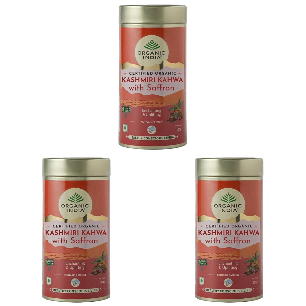 Organic India Kashmiri Kahwa with Saffron 100 gm Tin product image 6