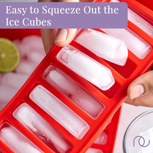 Image of Frenchware Multipurpose Ice Cube Tray Mould with 10 Cavity Mould, Red | Small Rectangle Shapes, For Cocktail, Whiskey, Coffee, Fruit Juice