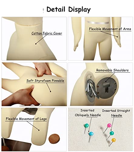 Maniquí de niños de 9 años de cuerpo completo sentado y espuma flexible 3