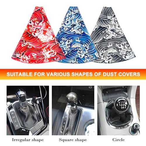 TNAIYH Car Shift Boot Cover, Manual Automatic Fabric Vehicle Shift Knob Boot Protector, Stitch Automotive Interior Transmission Shifter Dust Cover Decor Accessories, Universal Fit (Black) - Thumbnail 6