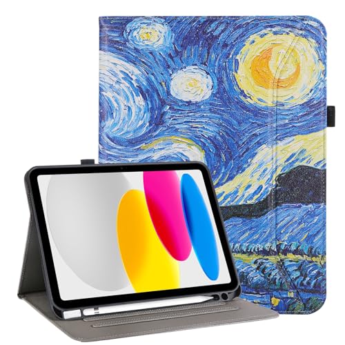 Vakarey per iPad A16 Cover 11 Pollici 2025,Cover per iPad 10 Generazione/11 Generazione Custodia con Portapenne,Cielo stellato