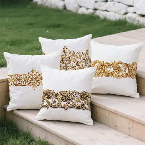 Housse coussin exterieur 60x60cm effet lin de qualité supérieure double face - 4
