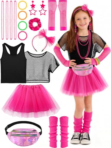 Disfraz 80s para Niñas con Accesorios Retro miniatura 1